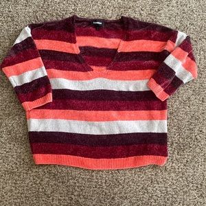 Striped chenille sweater
